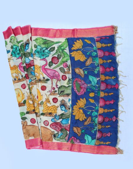 Off-white hand paintedka lamakari Duppatta