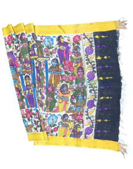 Off-white hand painted dupatta