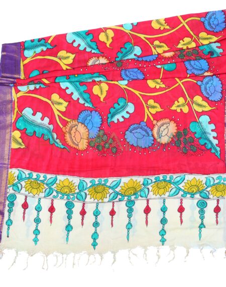 hand painted pen kalamakari chanderi duppatta