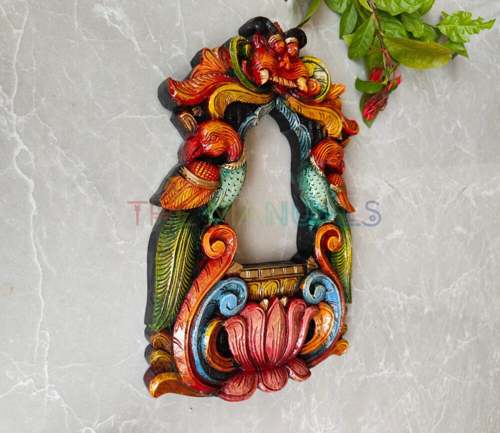 Peacocks and Lotus Wooden Wall Panel