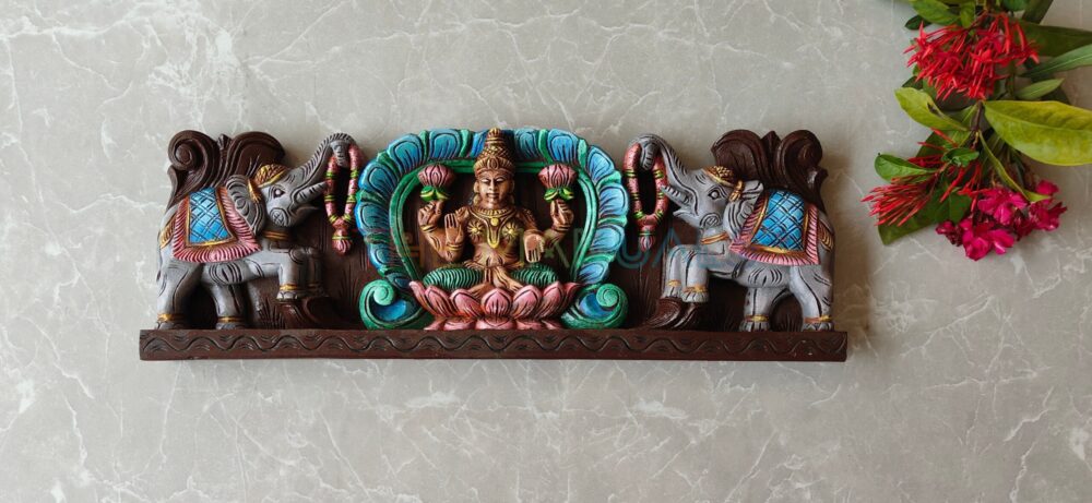 godess lakshmi with elephants garland