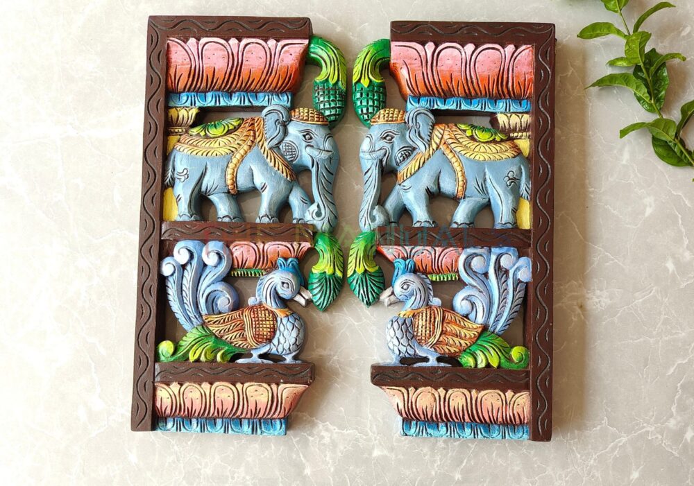 elephant and bird standing panel - Image 2