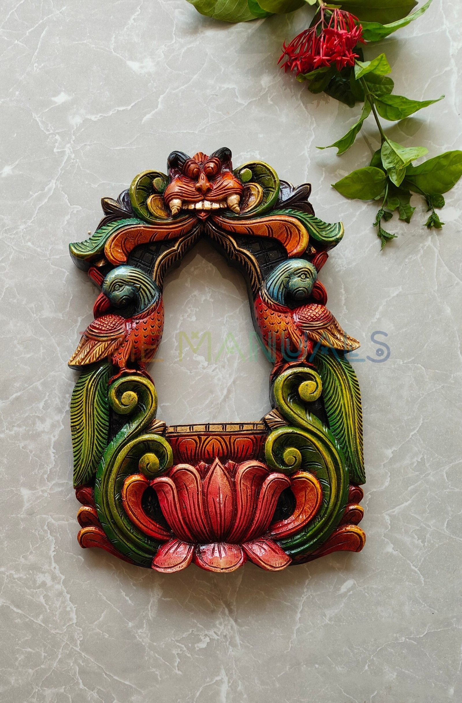 Twin Elephant Arch Wooden Wall Décor - Image 2